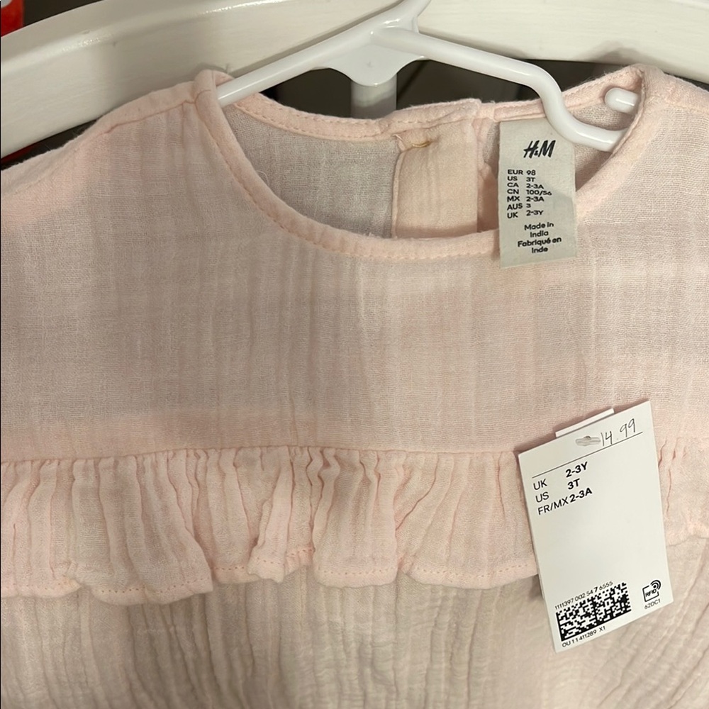 H&M Pink Ruffled Tiered Sundress Casual